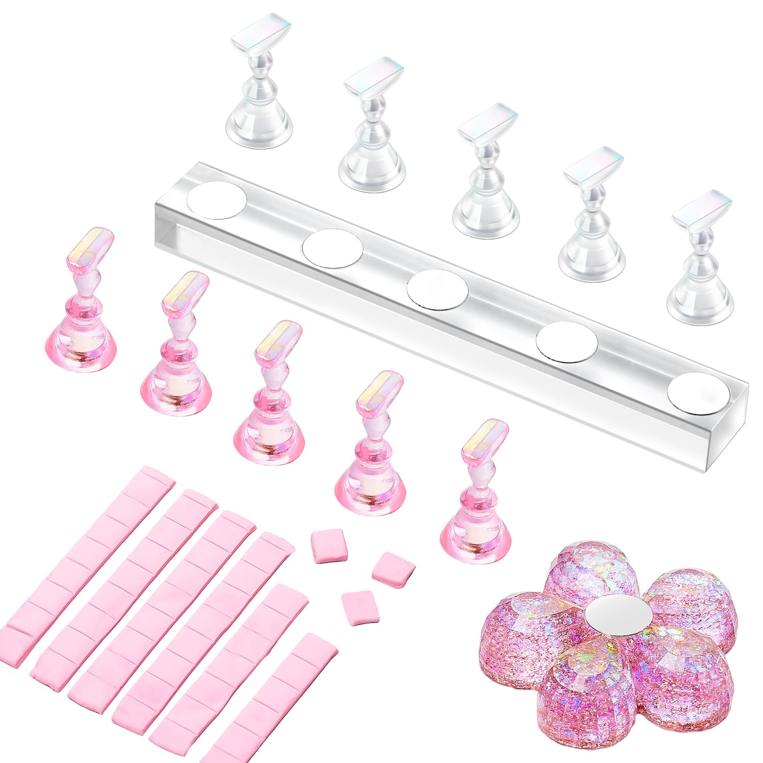 Soporte Para Uñas Postizas Magnetico Para Practica Arte Pintura DIY Salon Hogar
