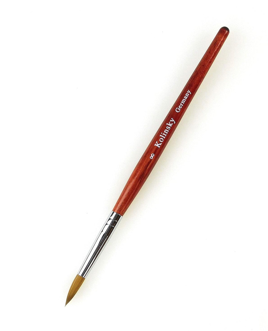 Kolinsky Acrylic Nail Brush Round Wood Handle #8