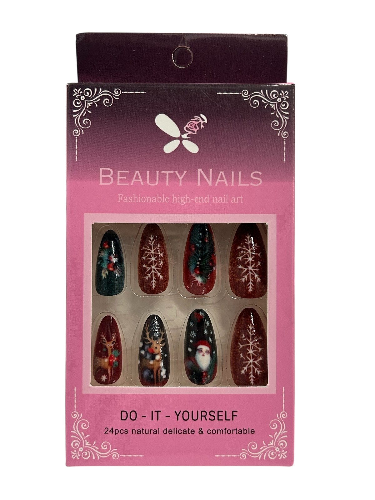 Christmas Press On Nails “YOUR CHOICE” Reindeer, Snowflake, Gingerbread, Lights