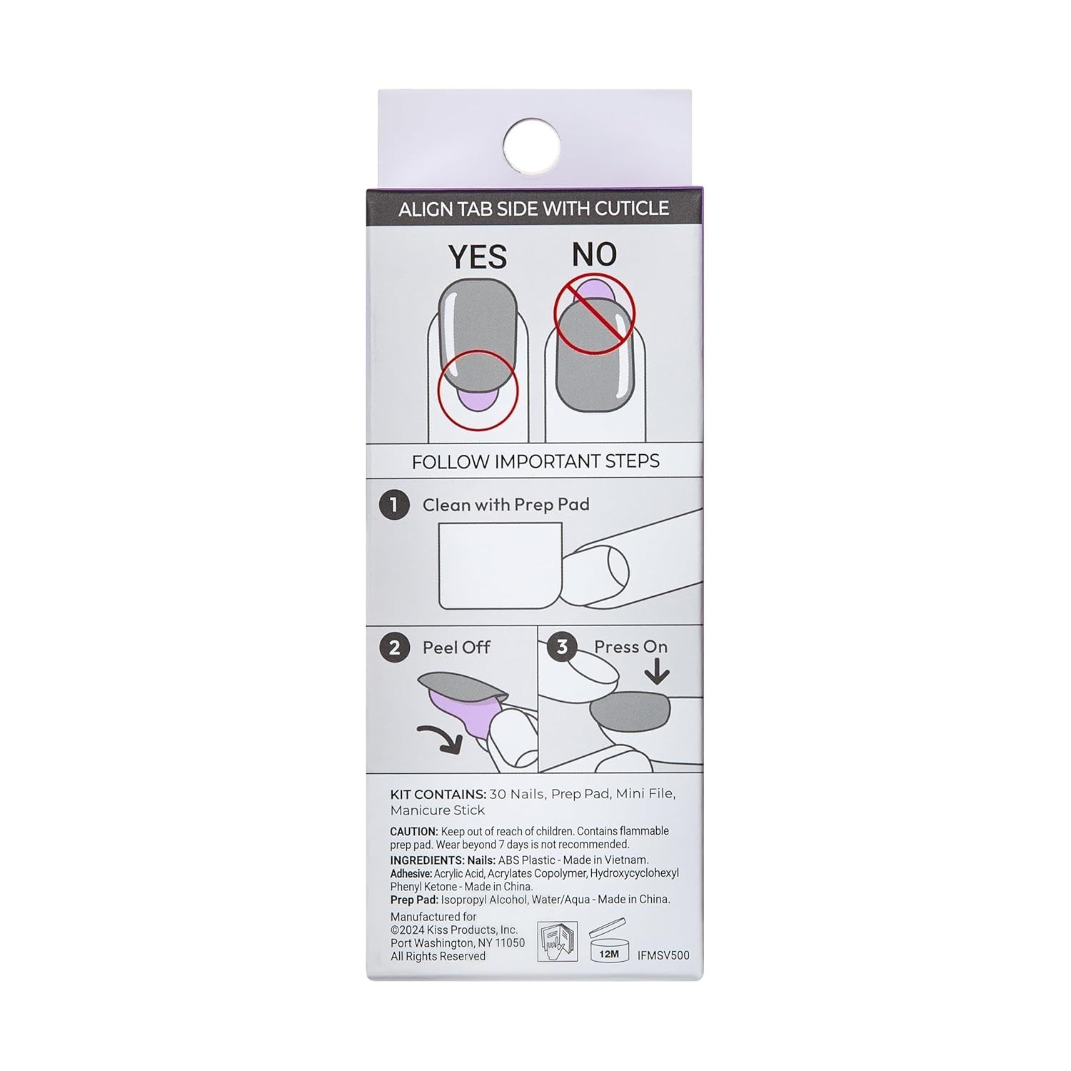 Chic KISS No Glue French Nails – 30 Coffin Tips & Tools for Stylish Manicure