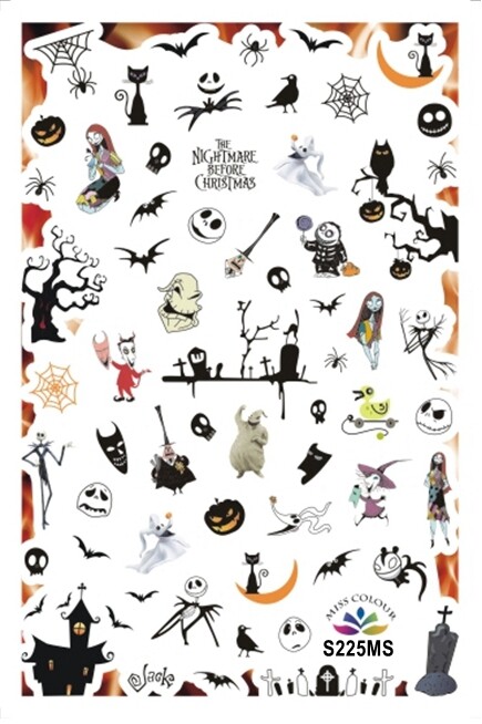 Halloween Nail Sticker Pumpkin Spider Web Skull Poker Ghost Joker Clowns