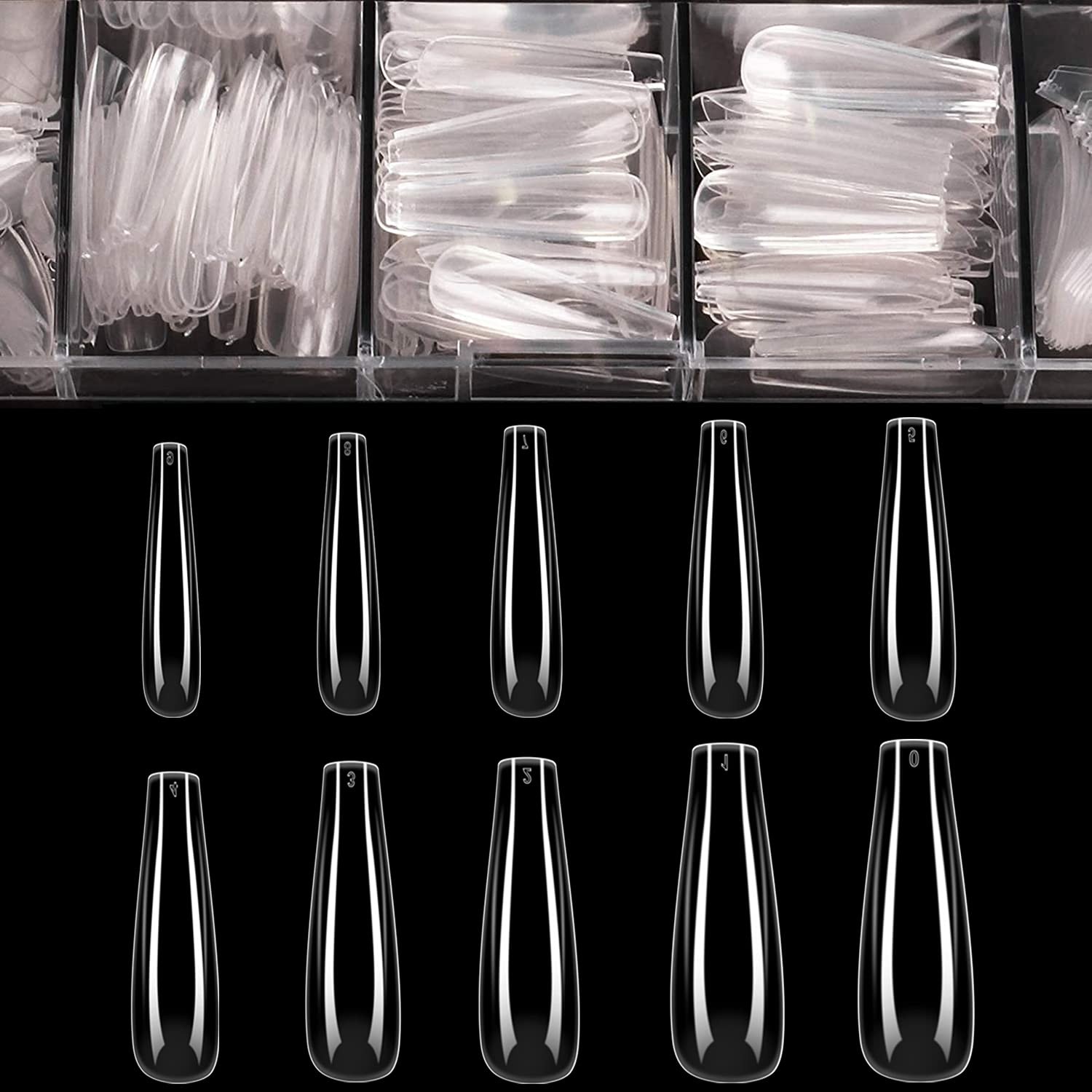Long Fake Nails – Clear Acrylic Coffin Shaped Ballerina Nails Tips 500pcs Ful…