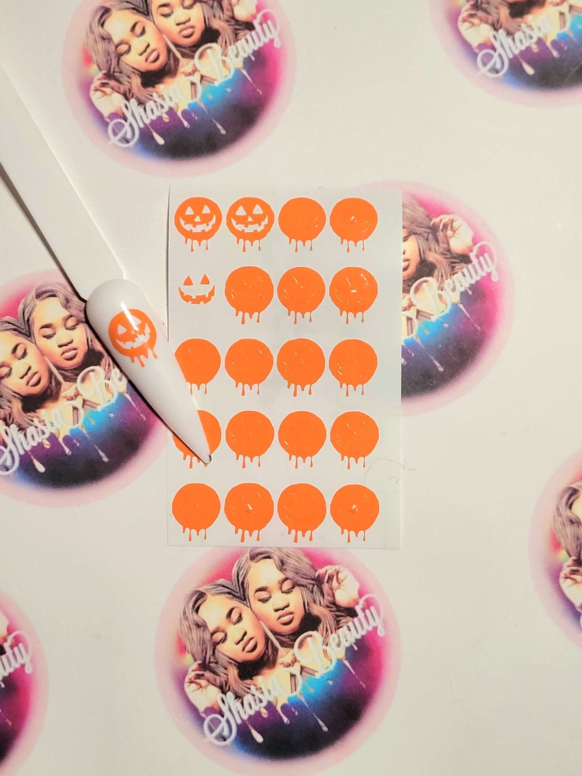 Drippy Pumpkin Halloween Nail Stickers