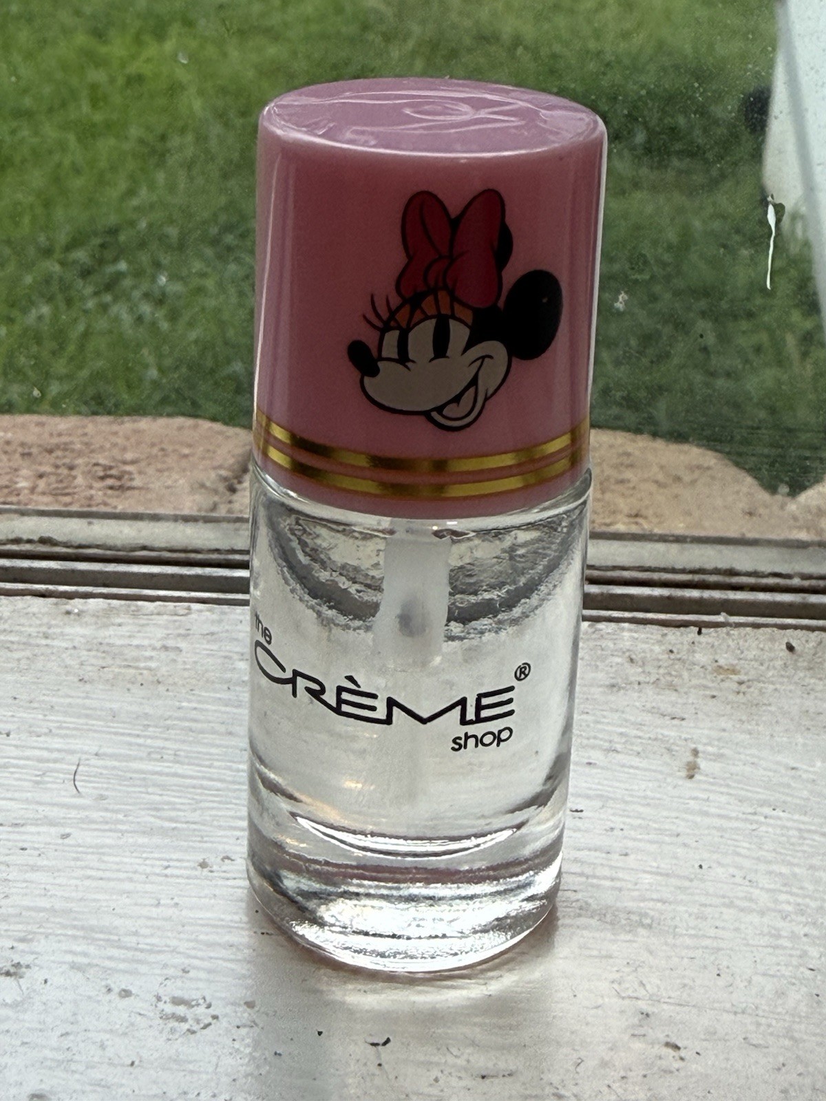 The Crème Shop Minnie Mouse Nail Polish Clear 0.21 Oz Logo Bottle Clear Pink