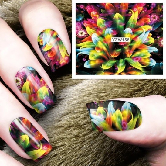 Flower, Floral Nail Art Water Decals DIY Nail (Group 1)