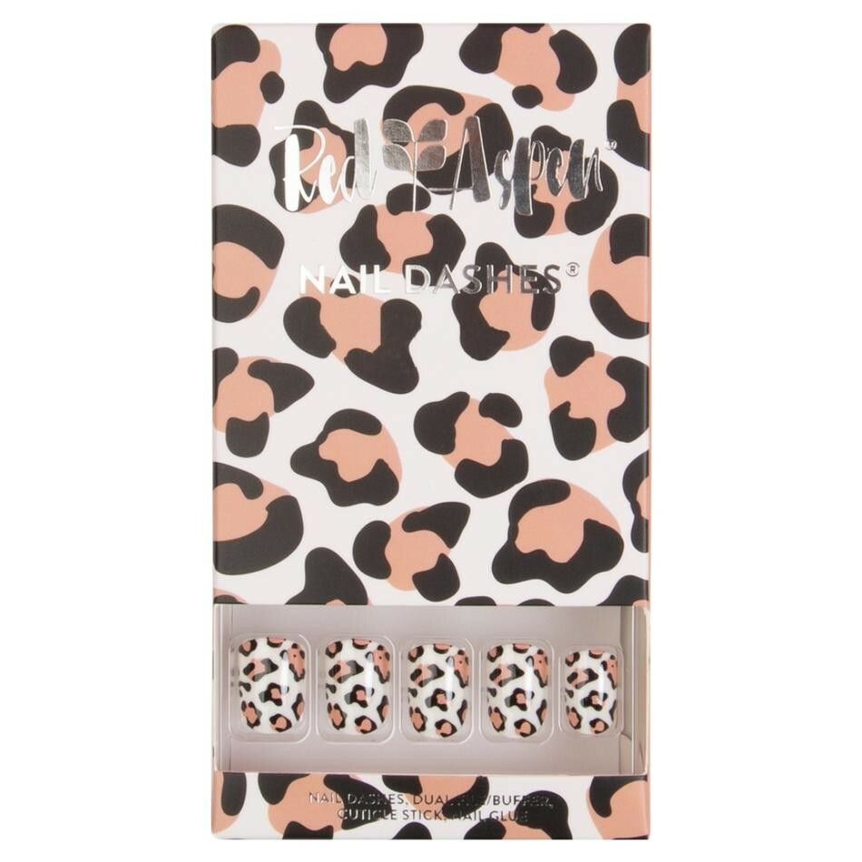 red aspen- Leopard for Lydia Square- Short- Shiny- Leopard Print