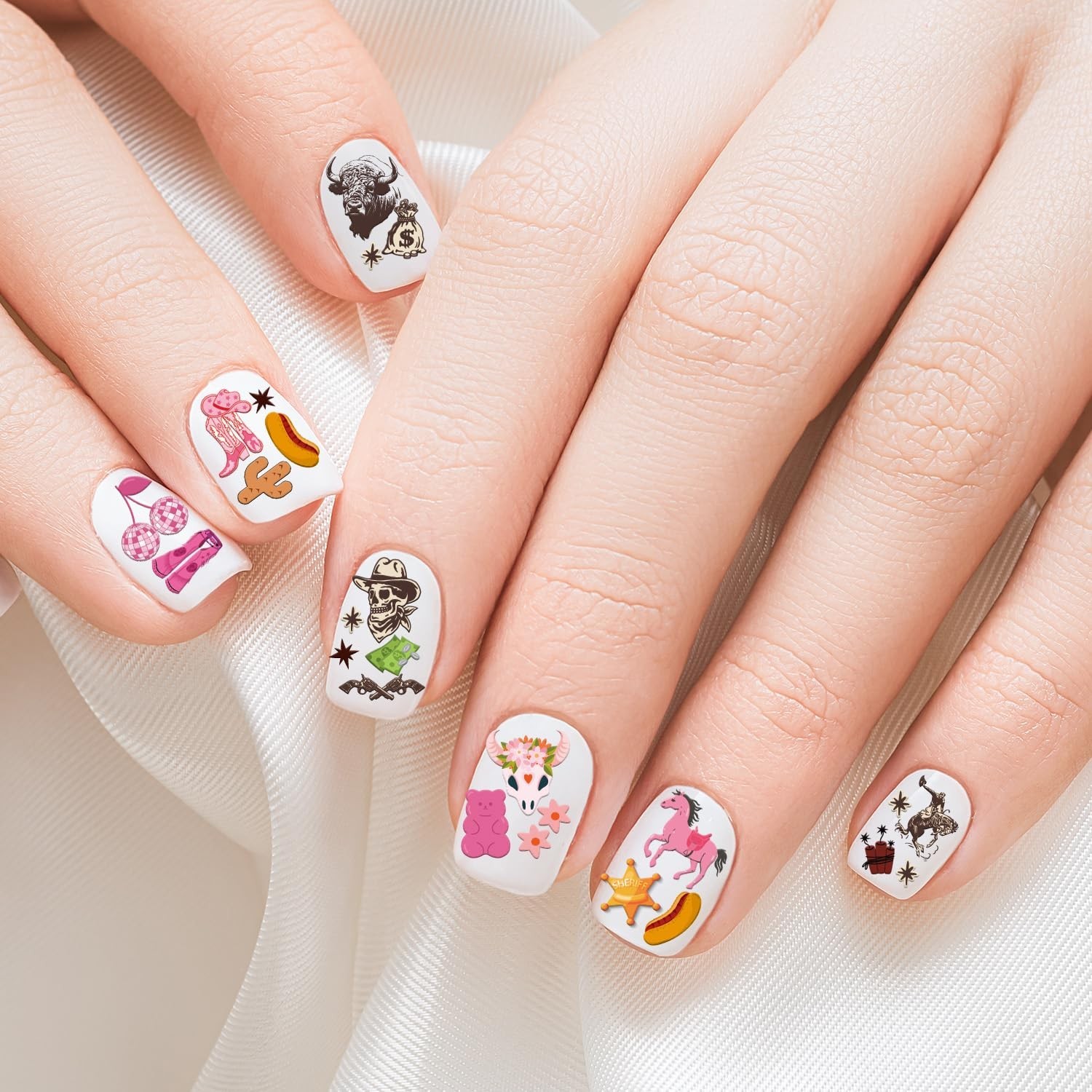 Keluna Western Nail Art Stickers – 6 Sheets Cowboy Cowgirls Nail Sticker, 5D …