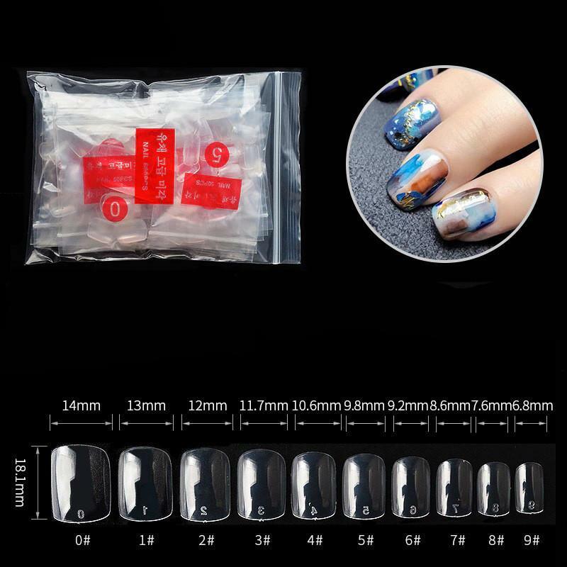 500Pcs Medium Artificial False Nail Tips For Nail Art Decoration Manicure Clear
