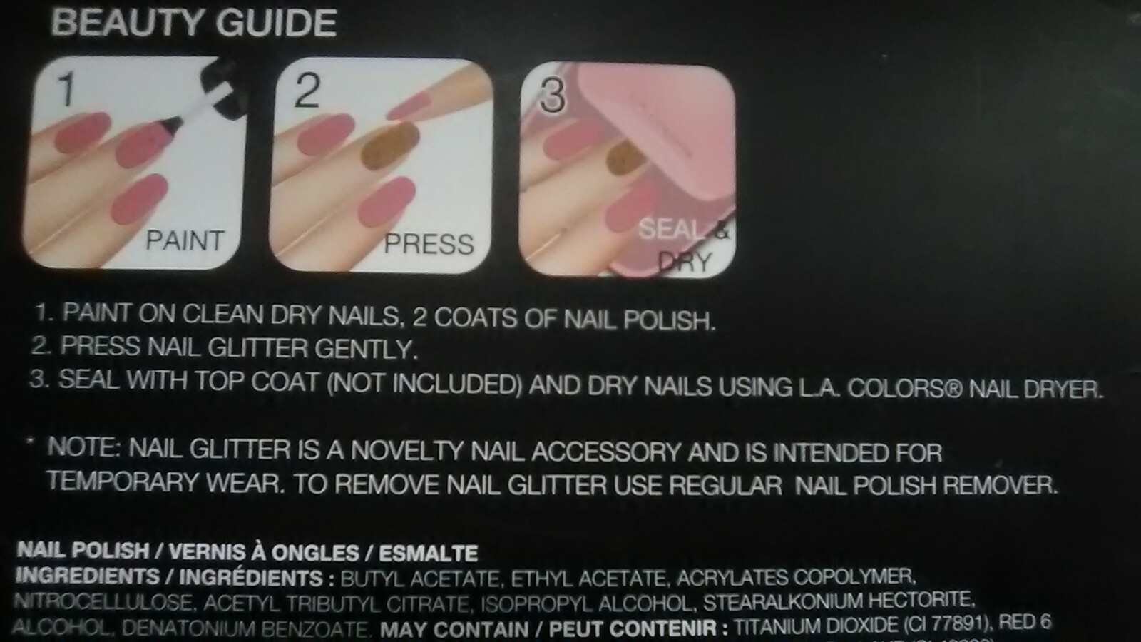 L.A. Colors~Beauty Nail Lounge~At Home Salon Kit~Limited Edition Dryer~10 Pc Set