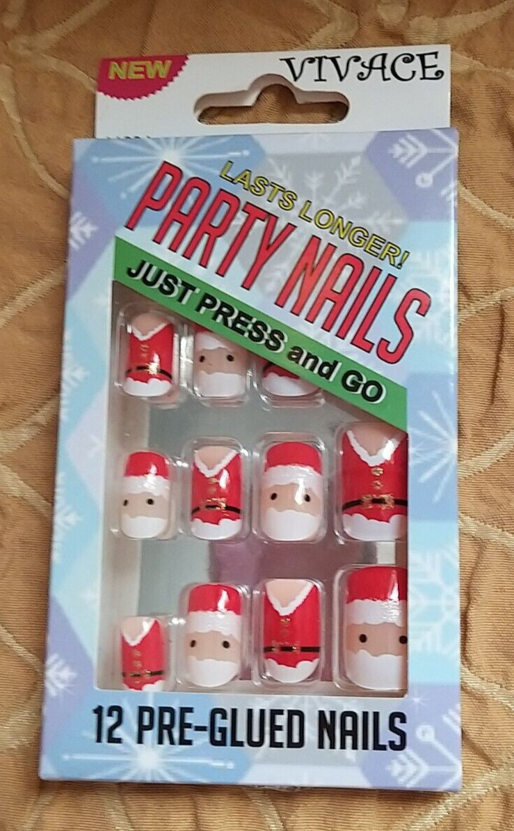 Christmas Fake Nails Press on Nails Short Square Nails Set of 4Packs