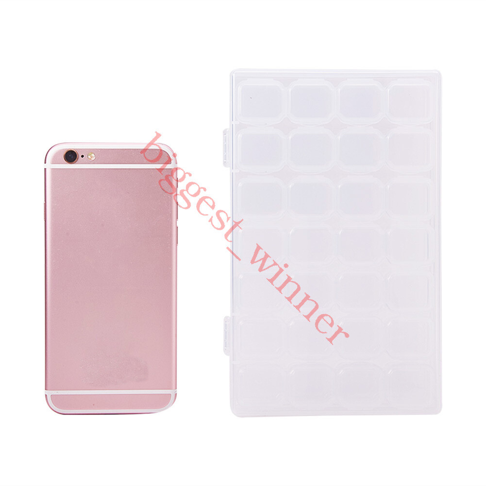 1×28 Slots Empty Nail Art Storage Box Rhinestone Bead Gems Stuffs Container Tool