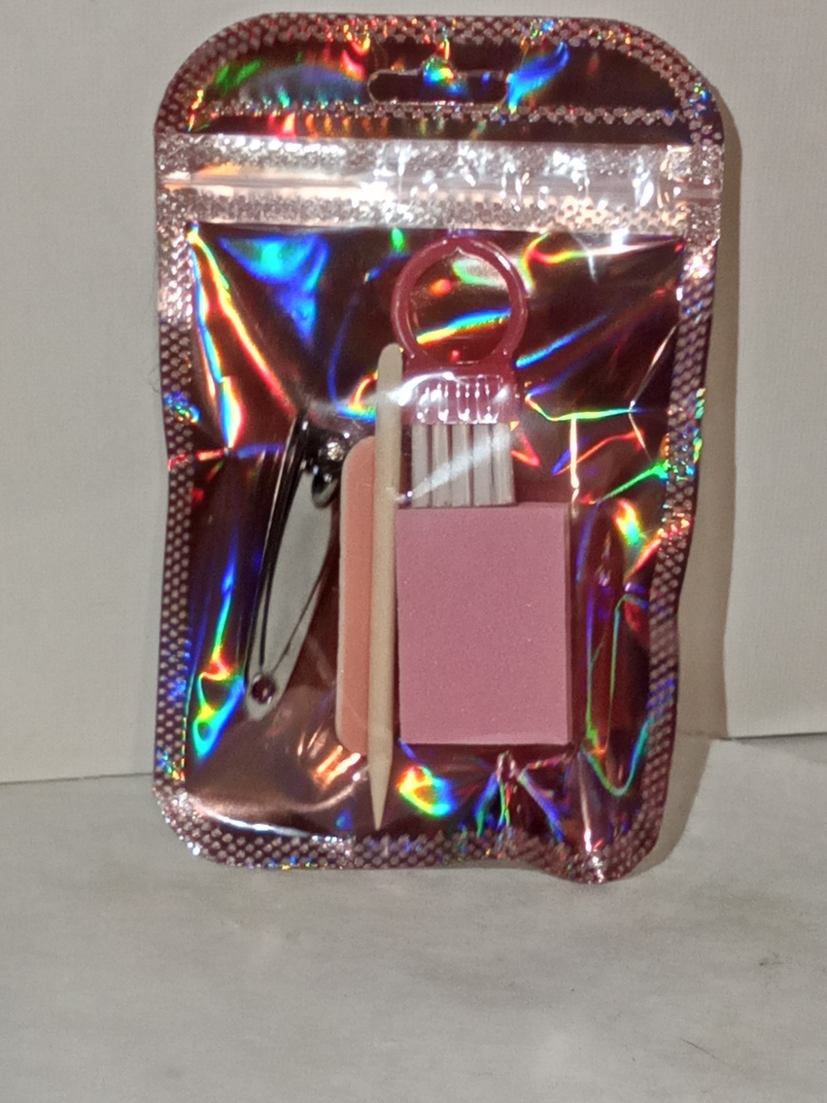Press-On Nails Kit Med Square Press On Nails with Glue Nail File Clipper Bufbar
