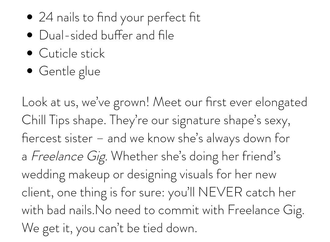 Chillhouse Chill Tips Freelance Gig Almond Shaped Press On Nails