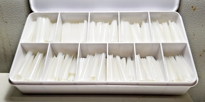 Dasgirl XL Coffin Tips, 550 pcs, 11 sizes, 1/2 moon, Natural