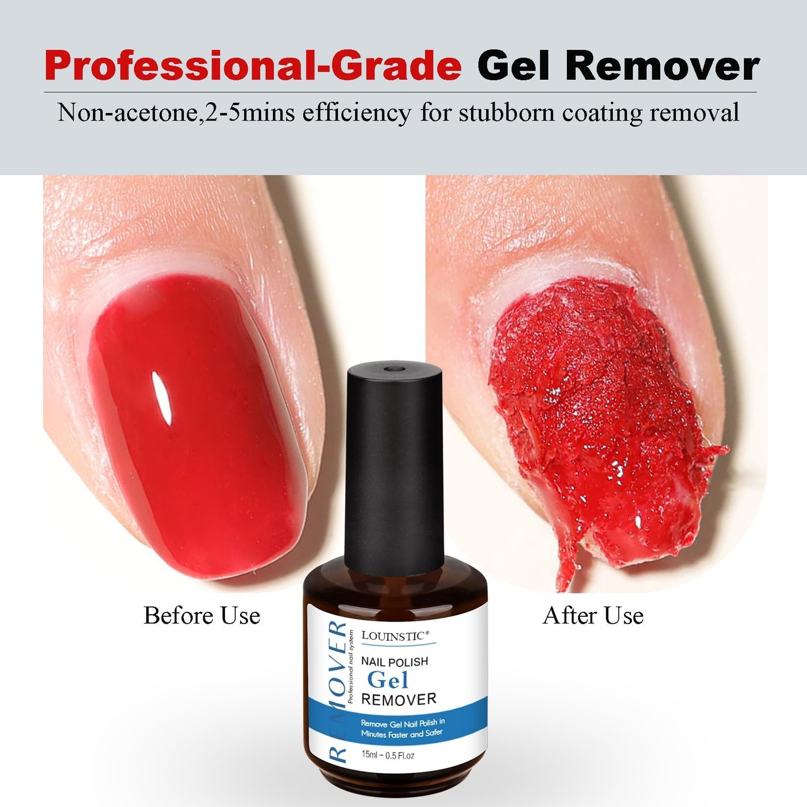 LOUINSTIC Fast-Acting Gel Nail Polish 0.5 Fl Oz (Pack of 1), 15ml Remover