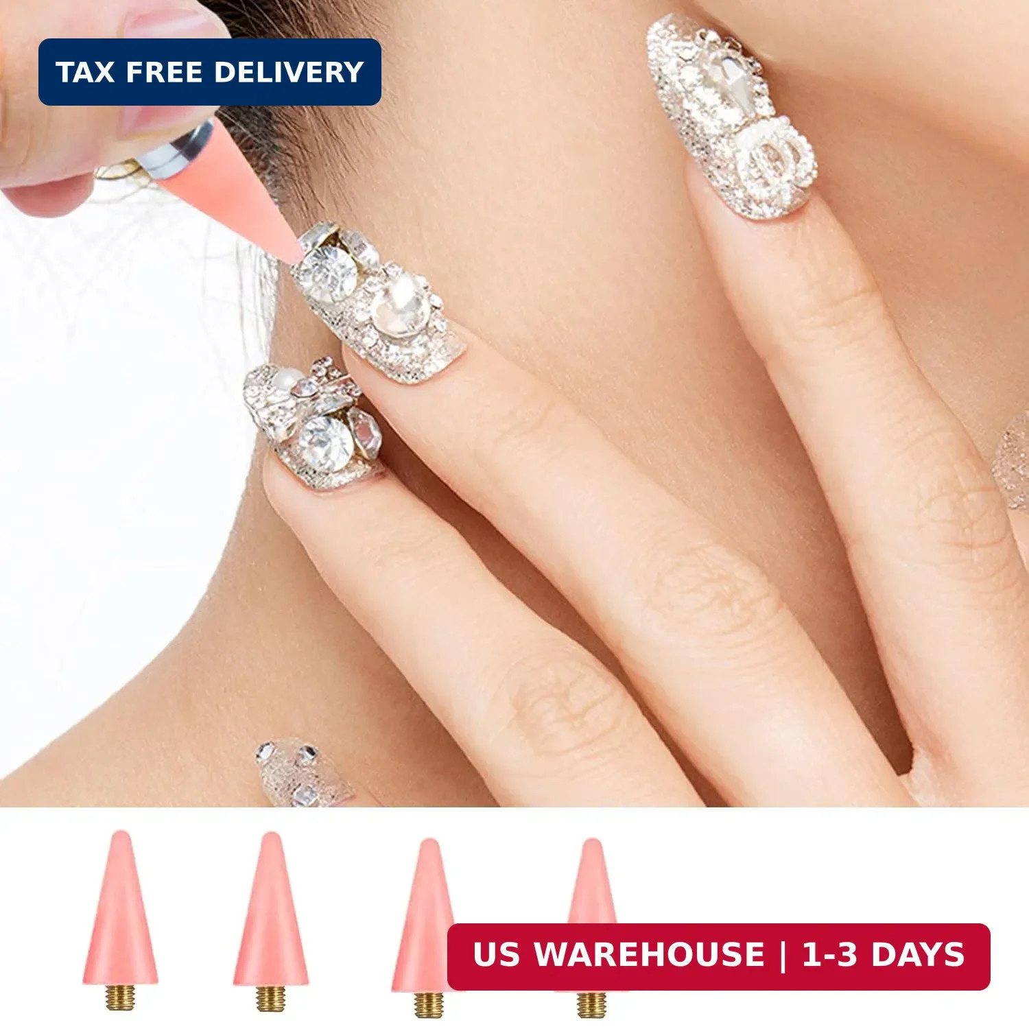 Kaychan1 Rhinestone Applicator Tool – Acrylic Handle Dual-Ended Wax Pen DIY Nail