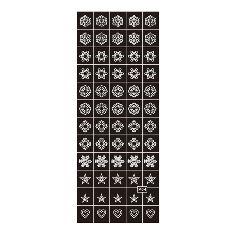 6pcs French Design Hollow Printing Template Stencil Nail Guide Supplies for DIY