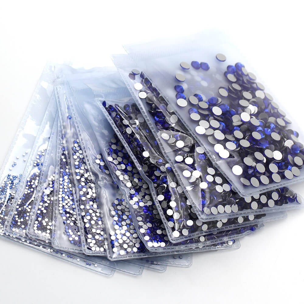 288 720 1440pcs Sapphire Nail Art Rhinestones Flatback 3D Tips DIY Decoration