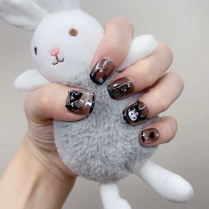 Press On Nails Black short (#008) – Easy-to-Apply