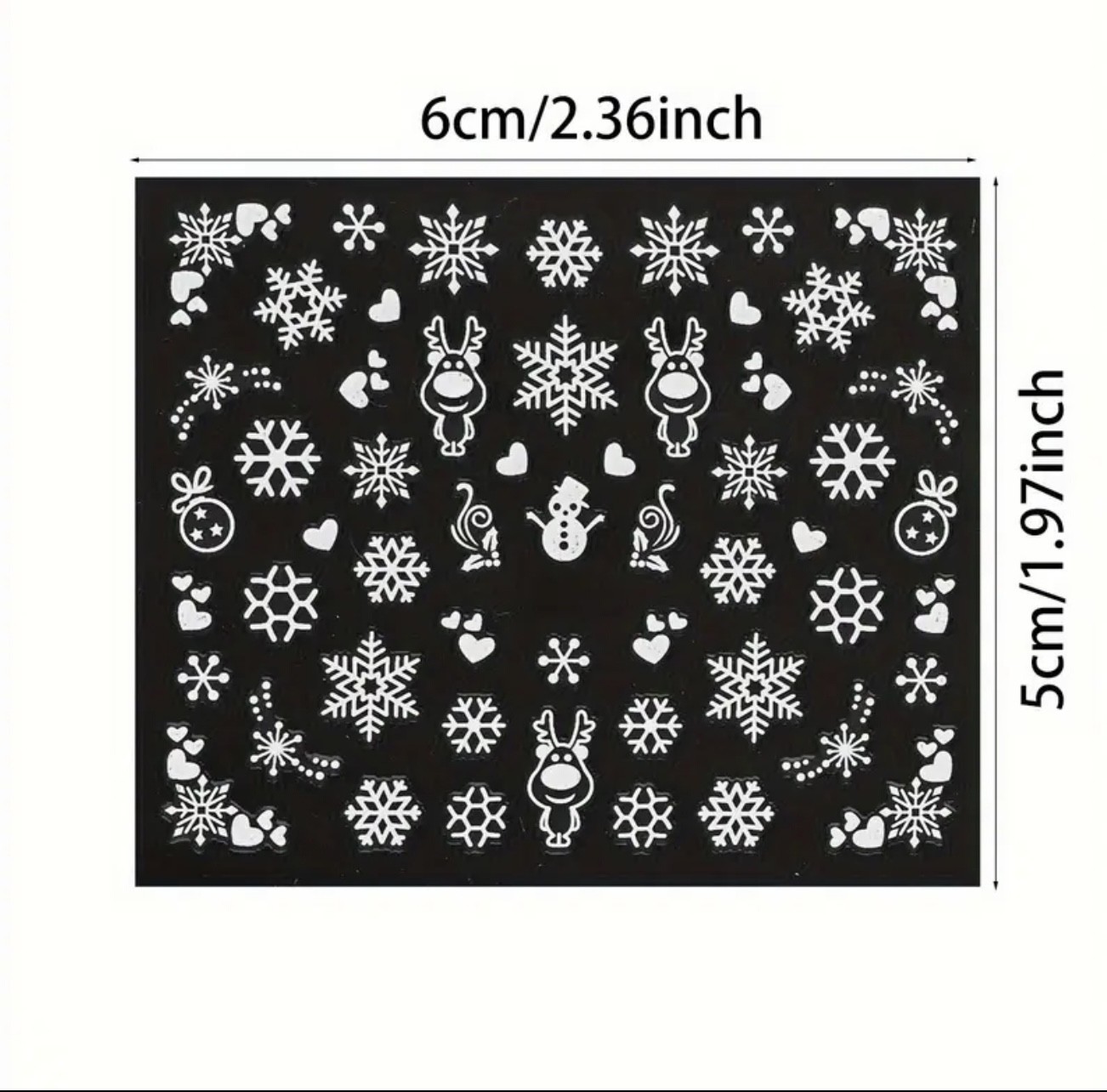4PCS Christmas Nail Art Stickers Mix Holo Laser Snowflake Snowman Santa Reindeer