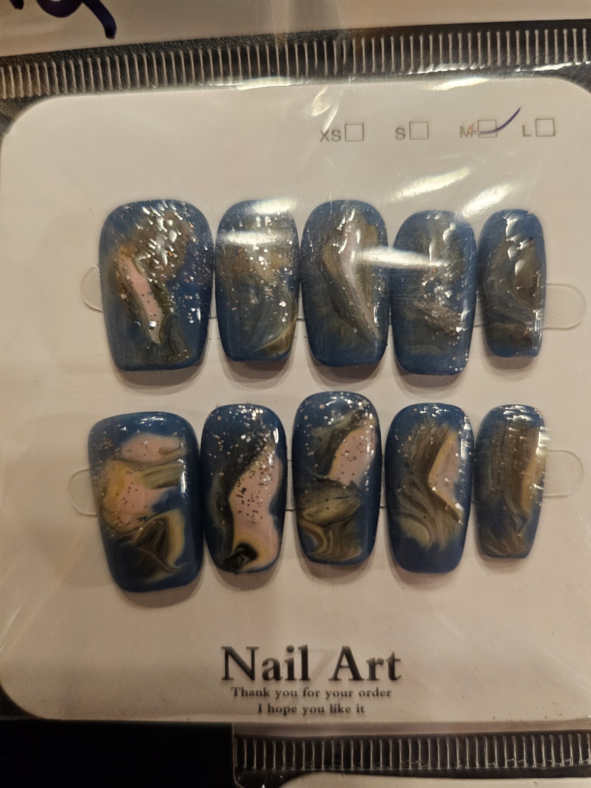 Size Medium – Medium Length Press-On Nails with Sticky Tabs Included. New In Box