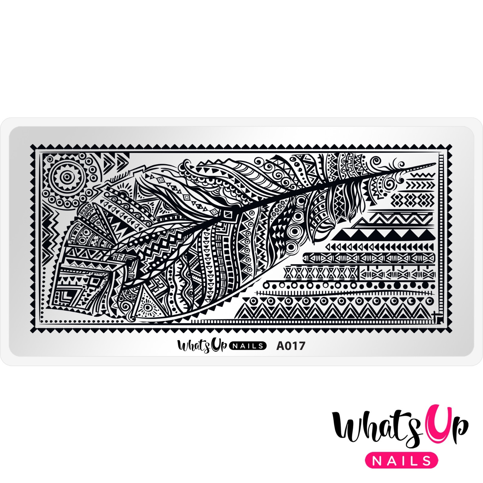 A017 Tribal Feather Stamping Plate For Stamped Nail Art Design
