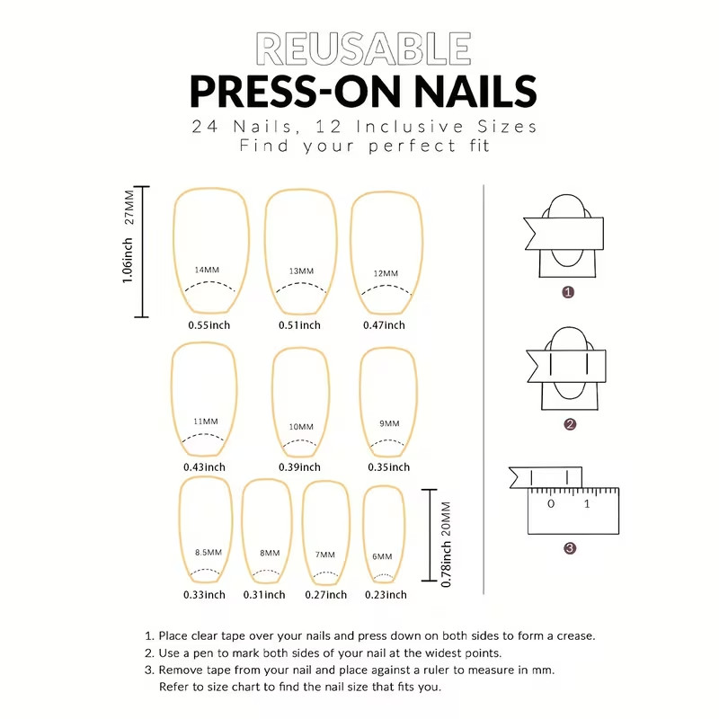 24pcs Long Ballerina Shape Press On Nails, Fake Nail With Colorful Flower