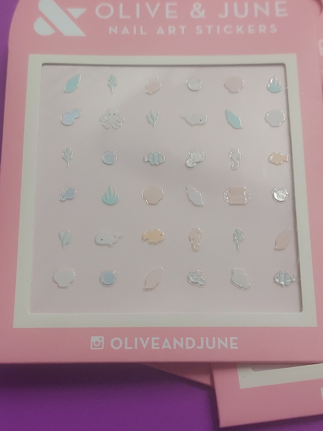Olive & June Nail art stickers decals sea shells 🐚 Sea Theme 🐟 144 Stickers
