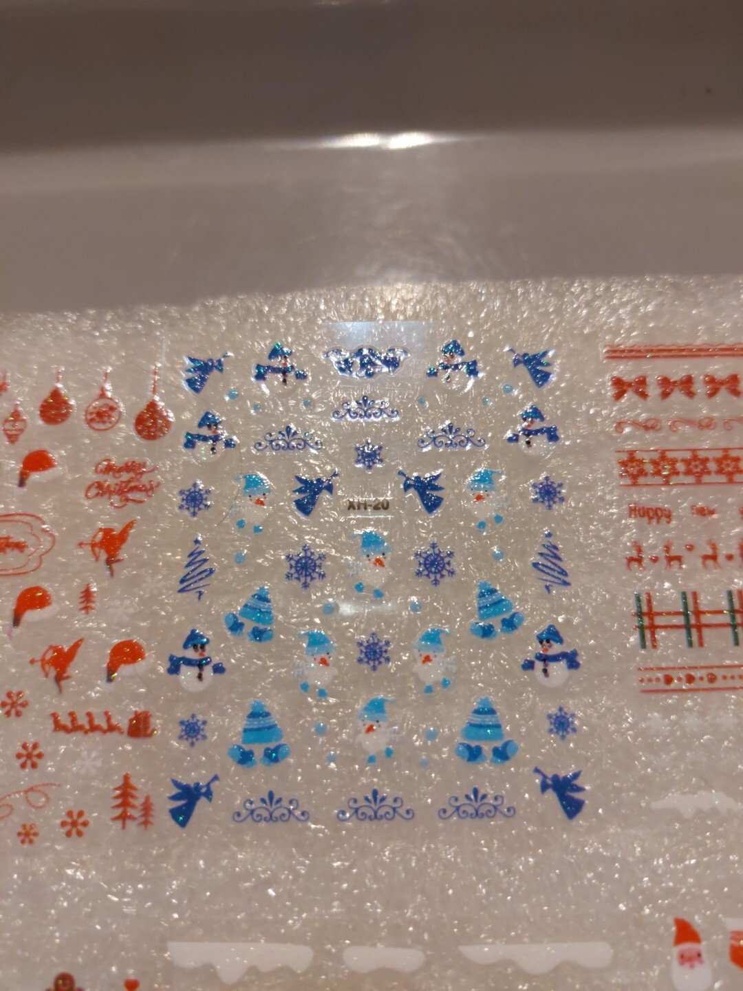 8 X Small Sheets Of Christmas Nail Art Stickers (Dn175) New