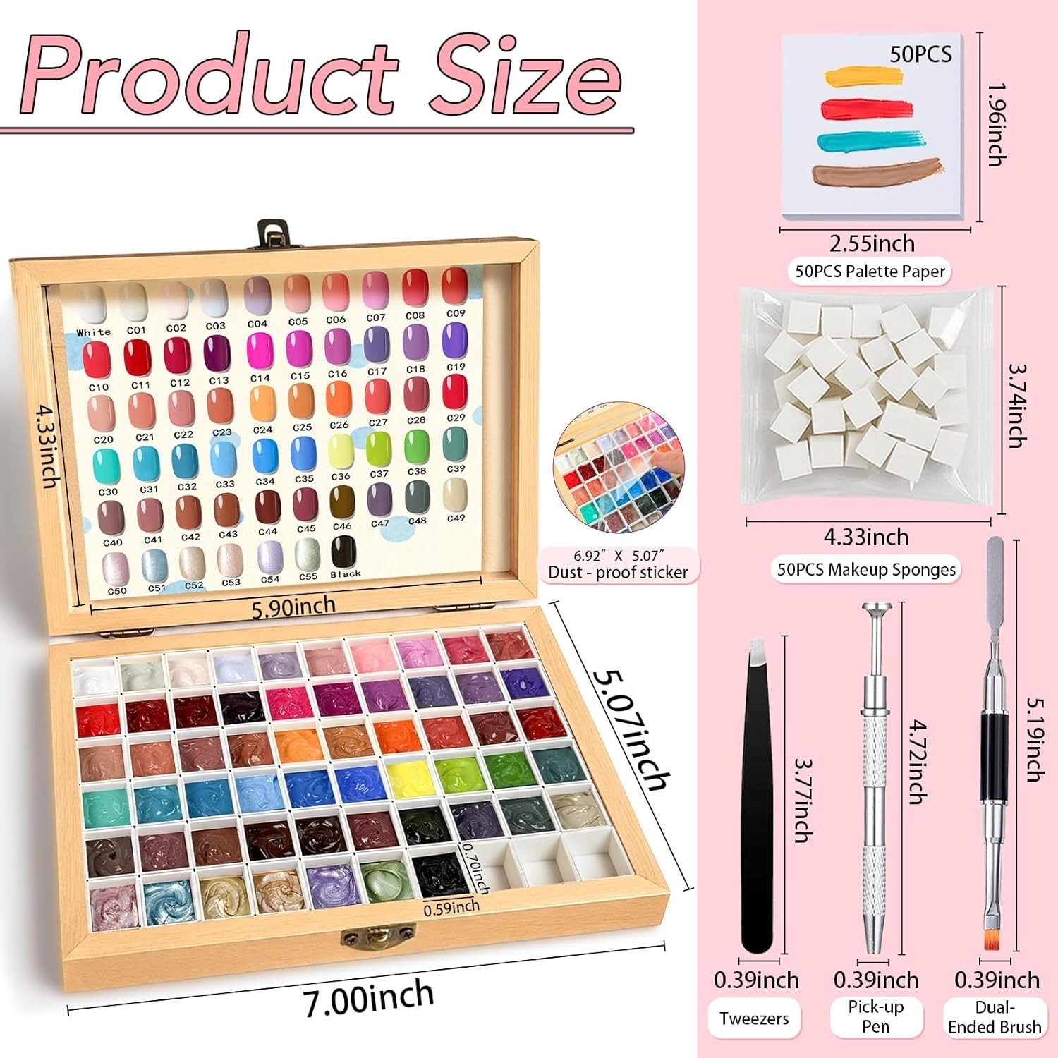 57-Color Sponge Nail Gel Kit – No Wipe Ombre Paint