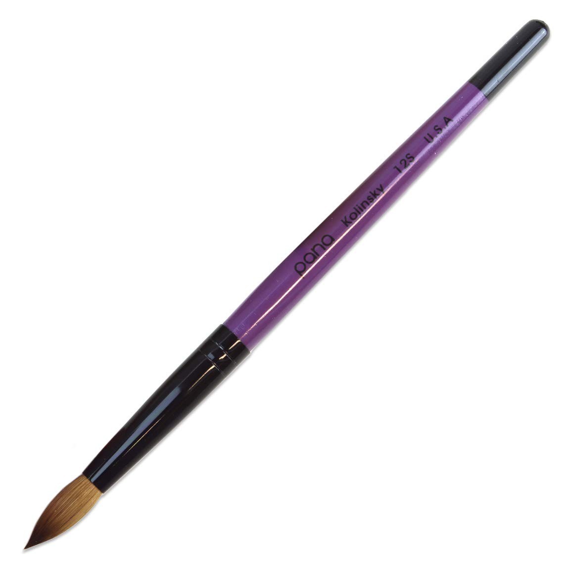 PANA Acrylic Nail Brush Kolinsky Hair Size 8 Blue Swirl Handle