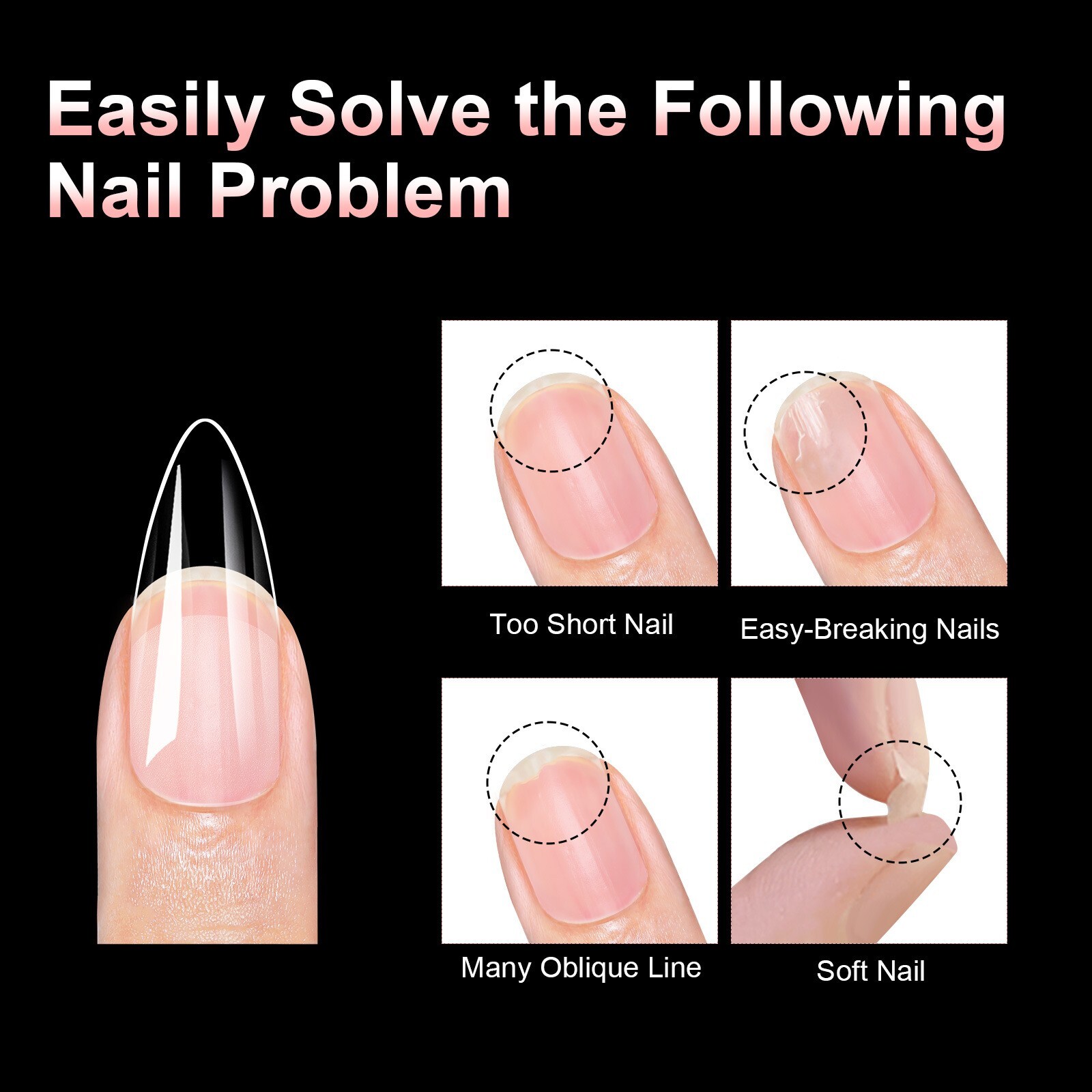 100pcs False Nail Tips Stiletto Almond Coffin Fake Nails Acrylic Half Full Cover