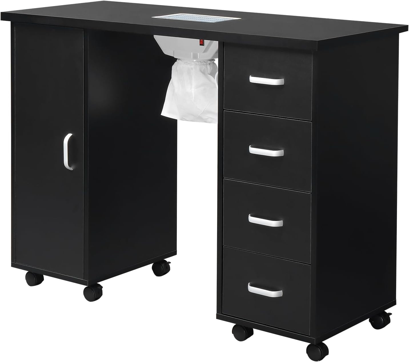 Nail Desk Manicure Table – Nail Tech Desk with Dust Collector – Nail Table with
