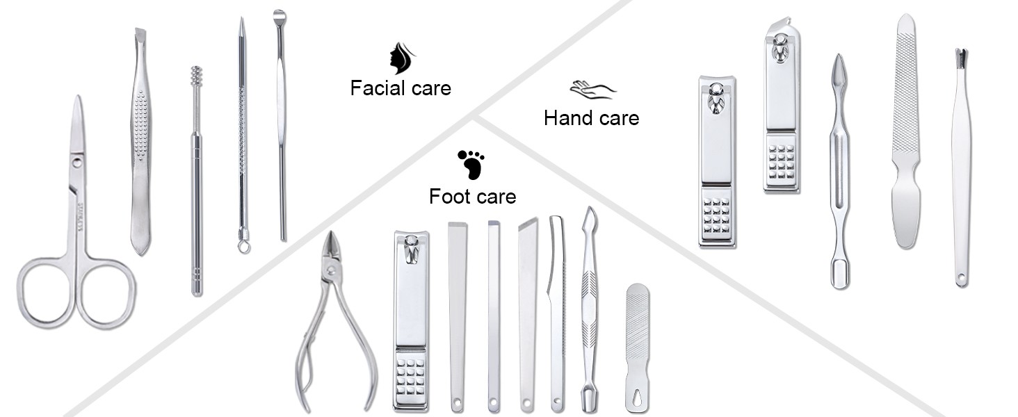 Nail Clippers Set – 18 Pcs Professional Manicure Pedicure Kit for Men Women,