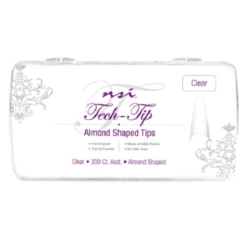 nsi Tech-Tip Almond Nail Tips 200 Ct (Natural)