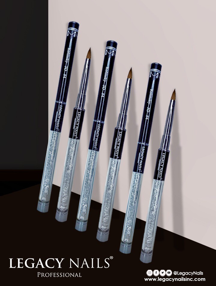 Professional Nail Art Brush 3D #4 Acrylic Kolinksy by Legacy Nails