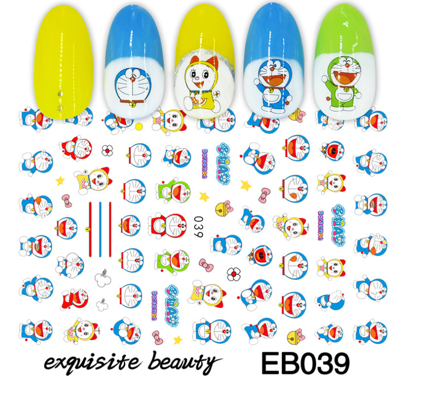 Nail Stickers Cartoon Pink Panther Puppy Paw Print Marvel Kitty Spiderman NH13