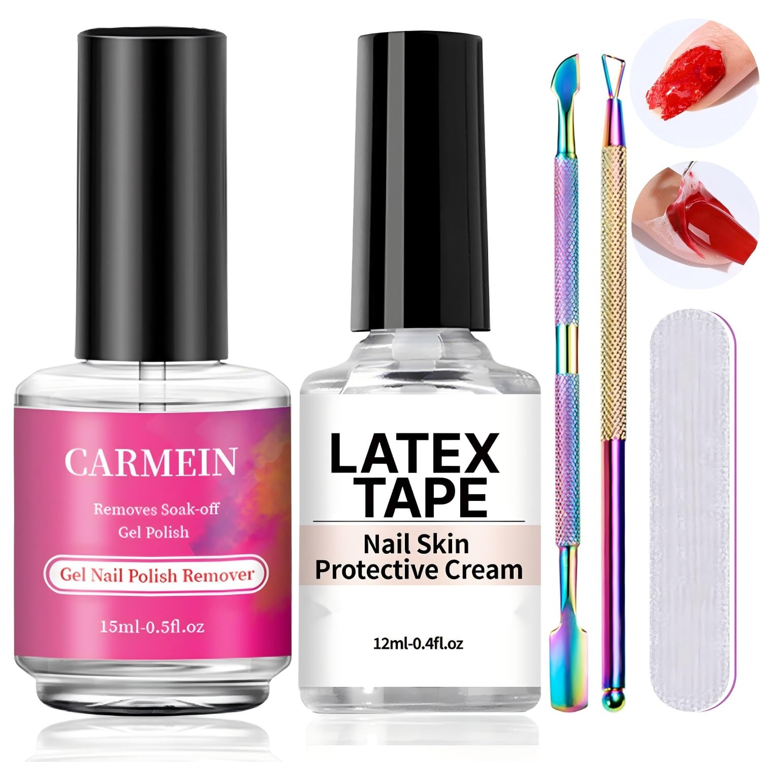 CARMEIN Gel Nail Polish Remover 15ml | Liquid Latex 2 Fl Oz (Pack of 1)