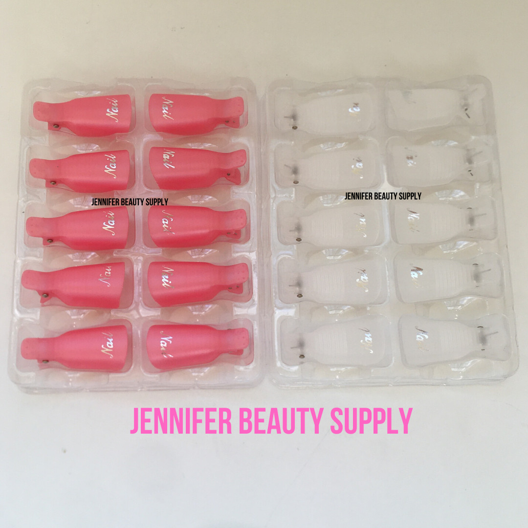 10 PCS PLASTIC NAIL SOAK OFF UV GEL ART POLISH REMOVER WRAP GELISH CLIP CAP