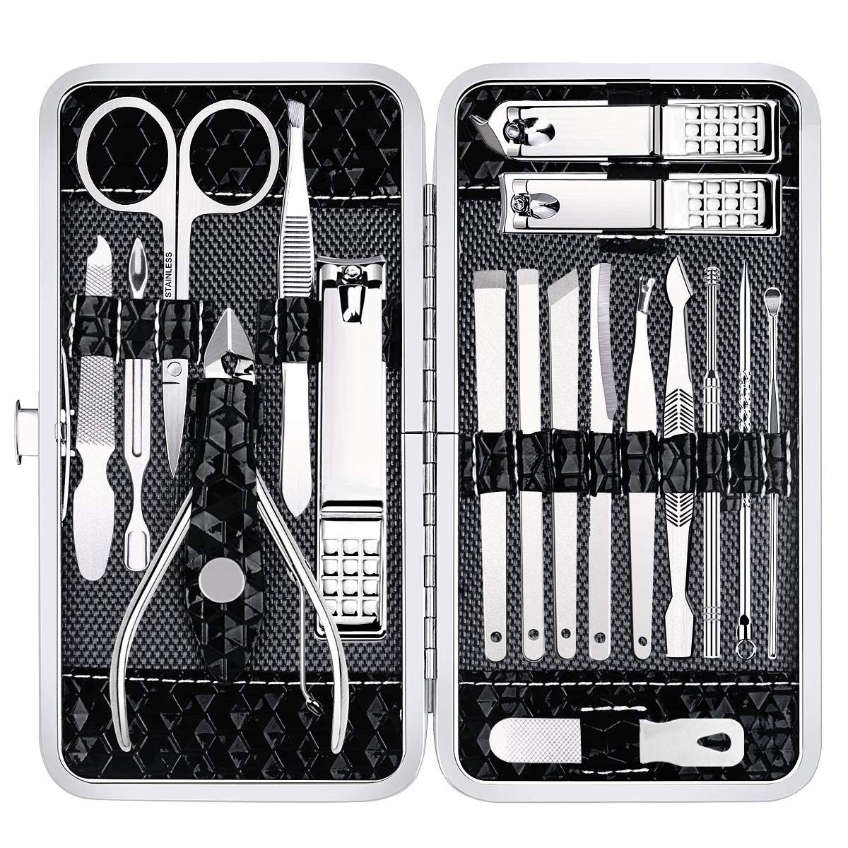 Nail Clippers Set – 18 Pcs Professional Manicure Pedicure Kit for Men Women,