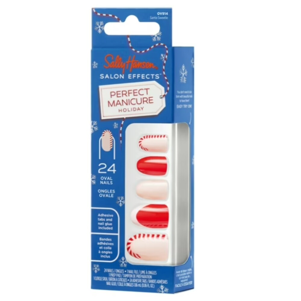 Sally Hansen Salon Effects® Perfect Manicure, Santa Sweetie, Press On Nails