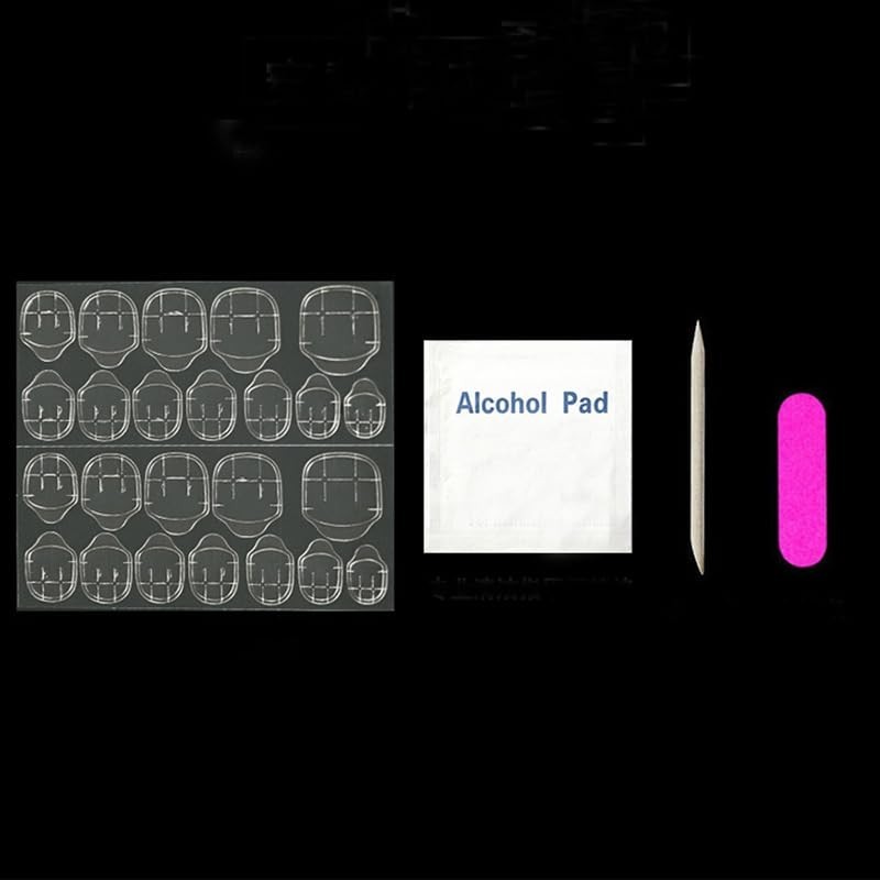 Secret Lives Glossy Reusable False Press on Nails Nude Brown 24 Nails Set