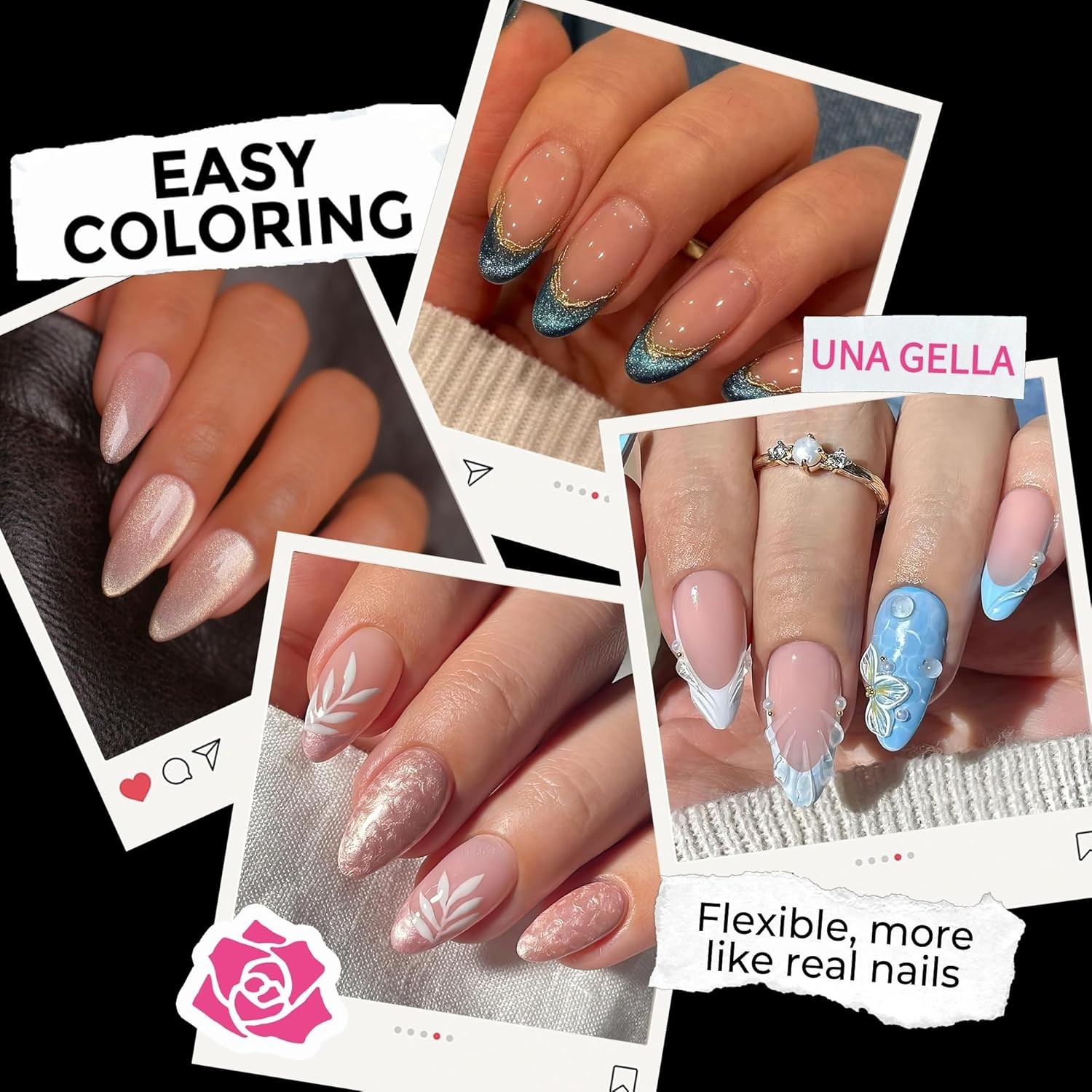 Professional Quality Almond Shaped Nail Tips – 216pcs, Perfect for All Occasions