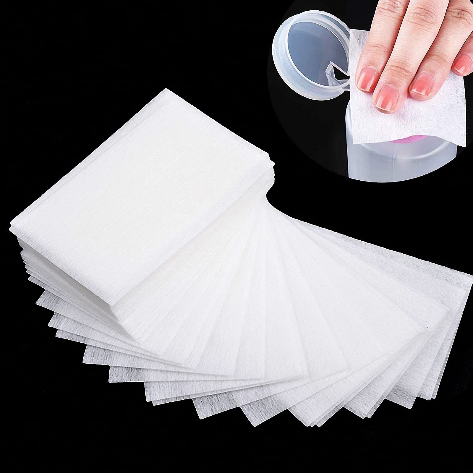 1000Pcs Nail Cotton Pads,1pcs Push Down Pump Dispenser Bottle For Nail