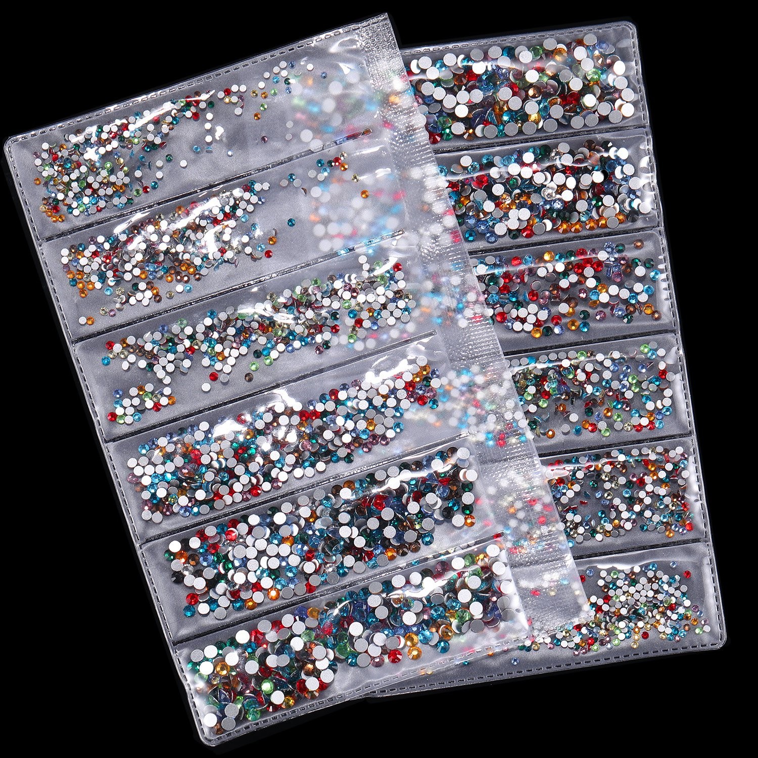 Bememo 3456 Pcs Crystals Diamond Rhinestones AB Clear Flat Back Round Gems Fl…