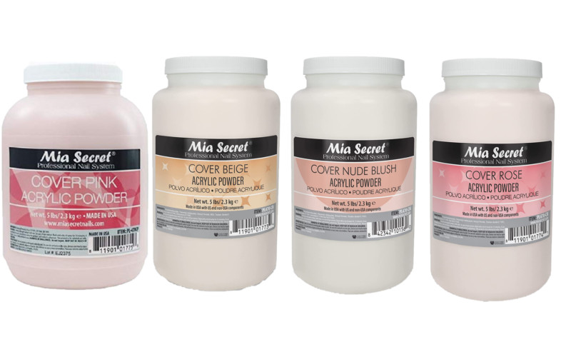 Mia Secret Acrylic Cover Powder 5lbs x 4 (Beige/Pink/Rose/Nude)