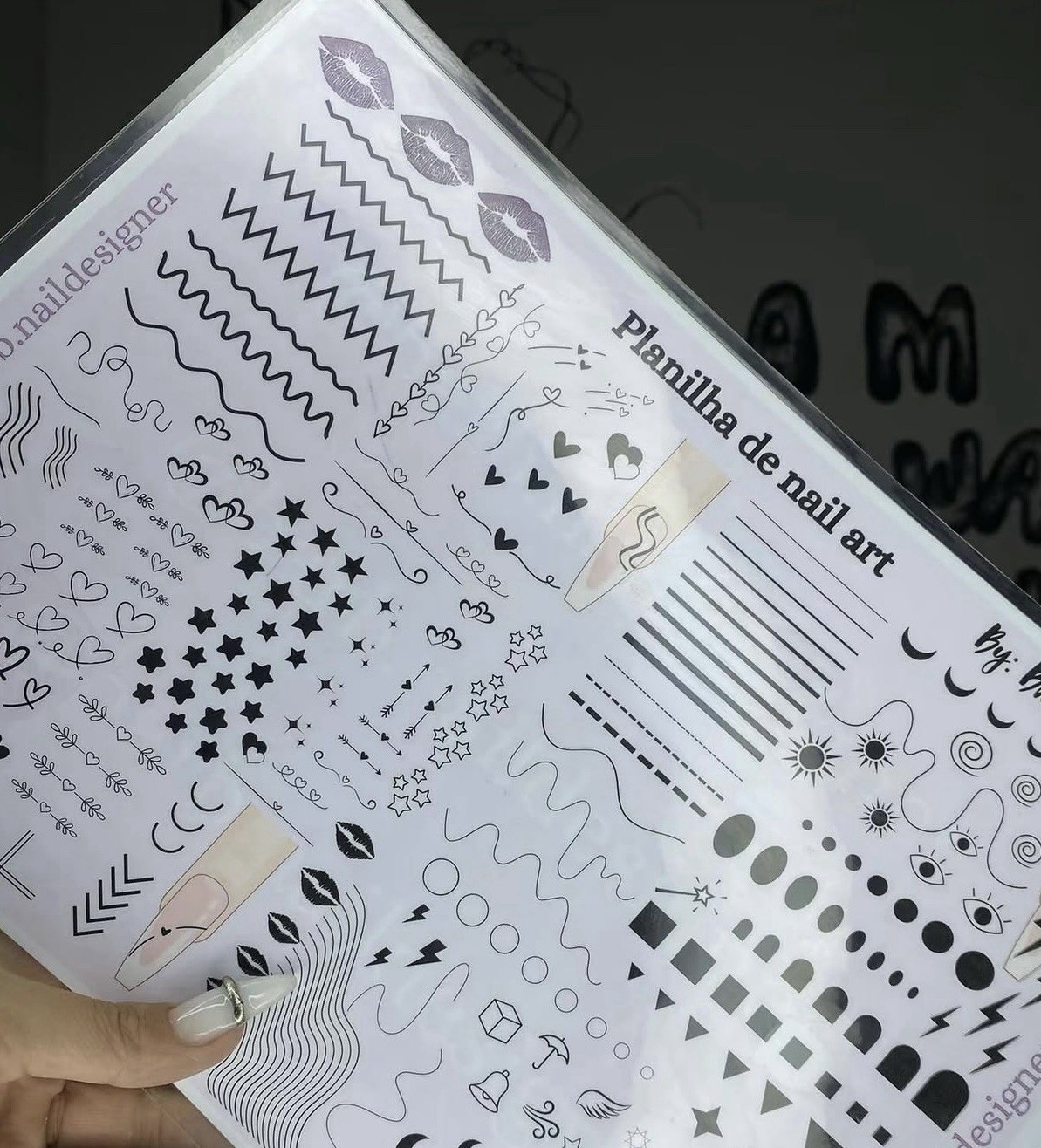 Gel & Acrylic Nail Practice Sheet Reusable Nail Art Training 3D Gel nail design