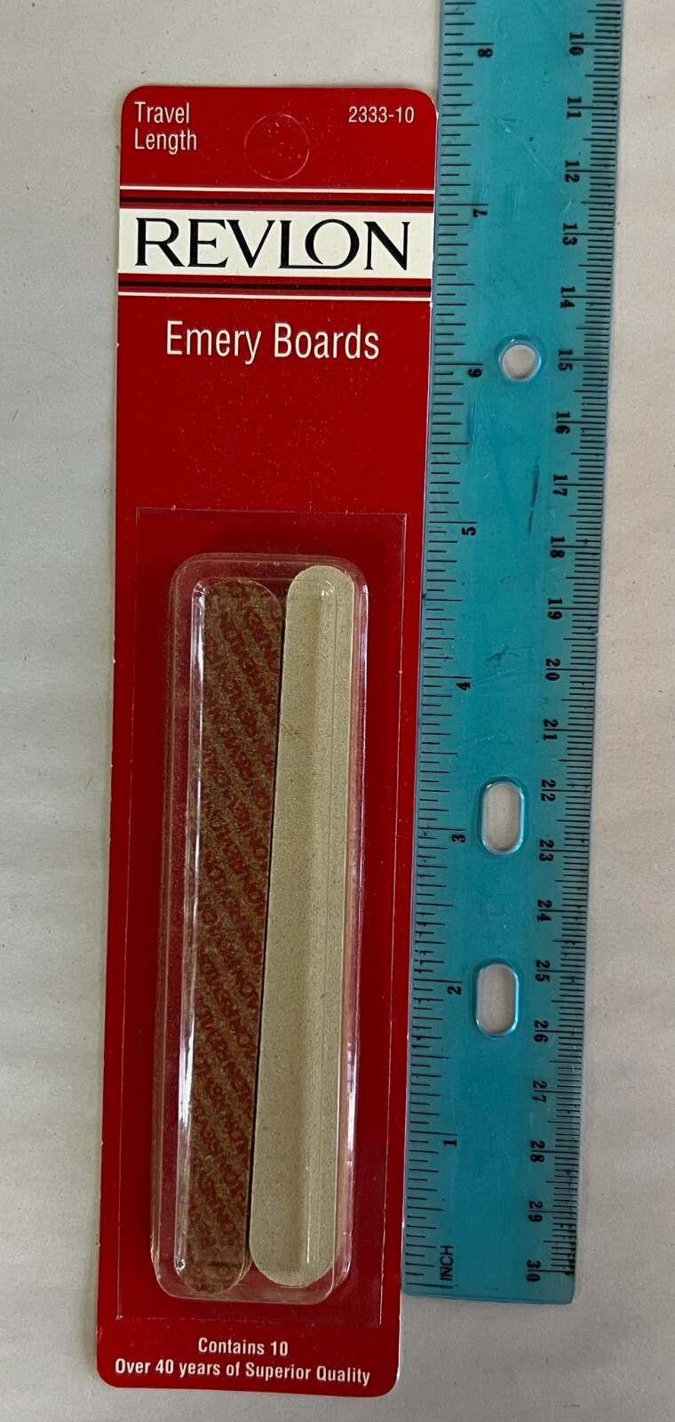 12 packs, 10 pcs each Revlon Travel Length Emery Board Made in USA 2333-10 read