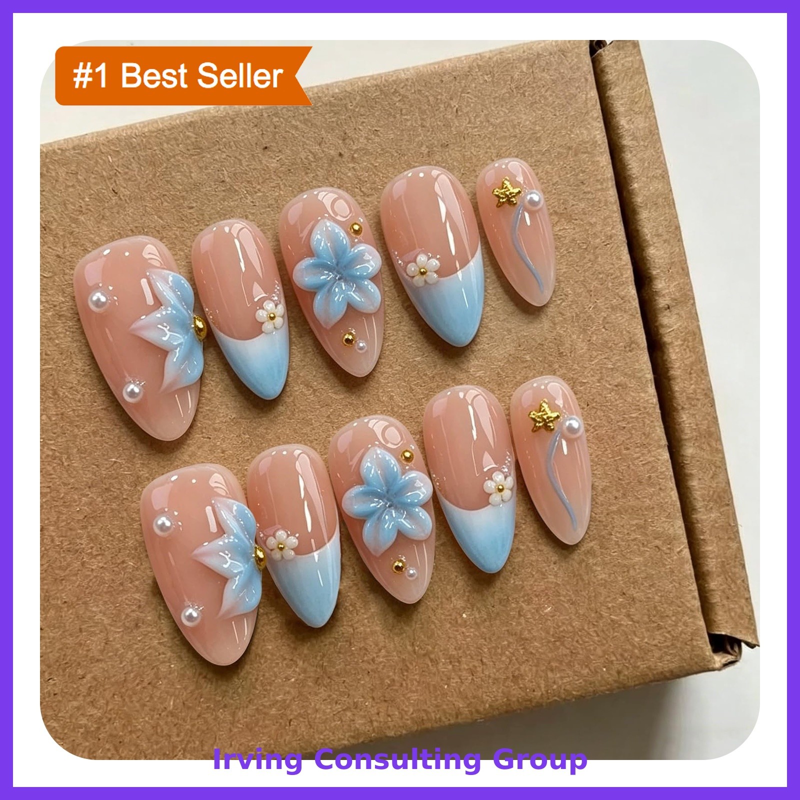 MABKJLF Luxury Almond Press On Nails S Style12