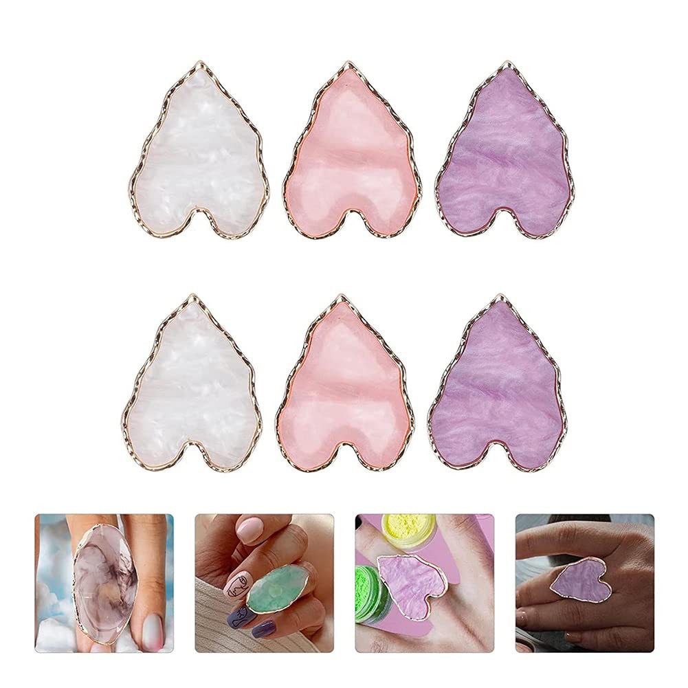 Adjustable Mini Nail Ring Tray, Resin Nail Art Gel Makeup Plate Palette, Ring Ge